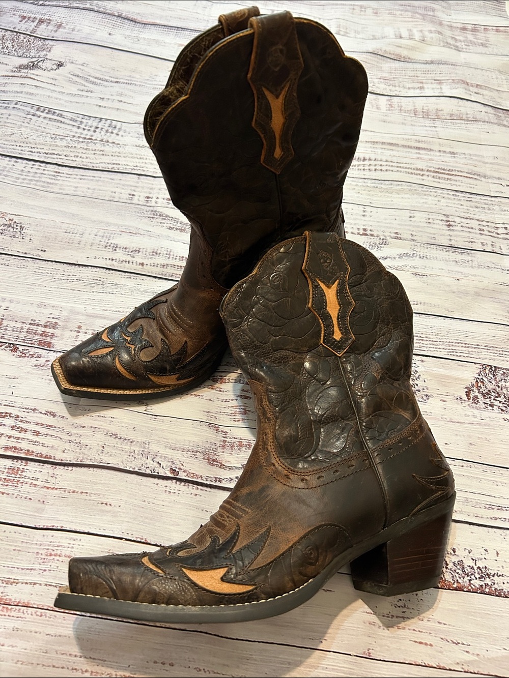 Ariat Dahlia Brown Leather Western Heeled Cowboy Boots